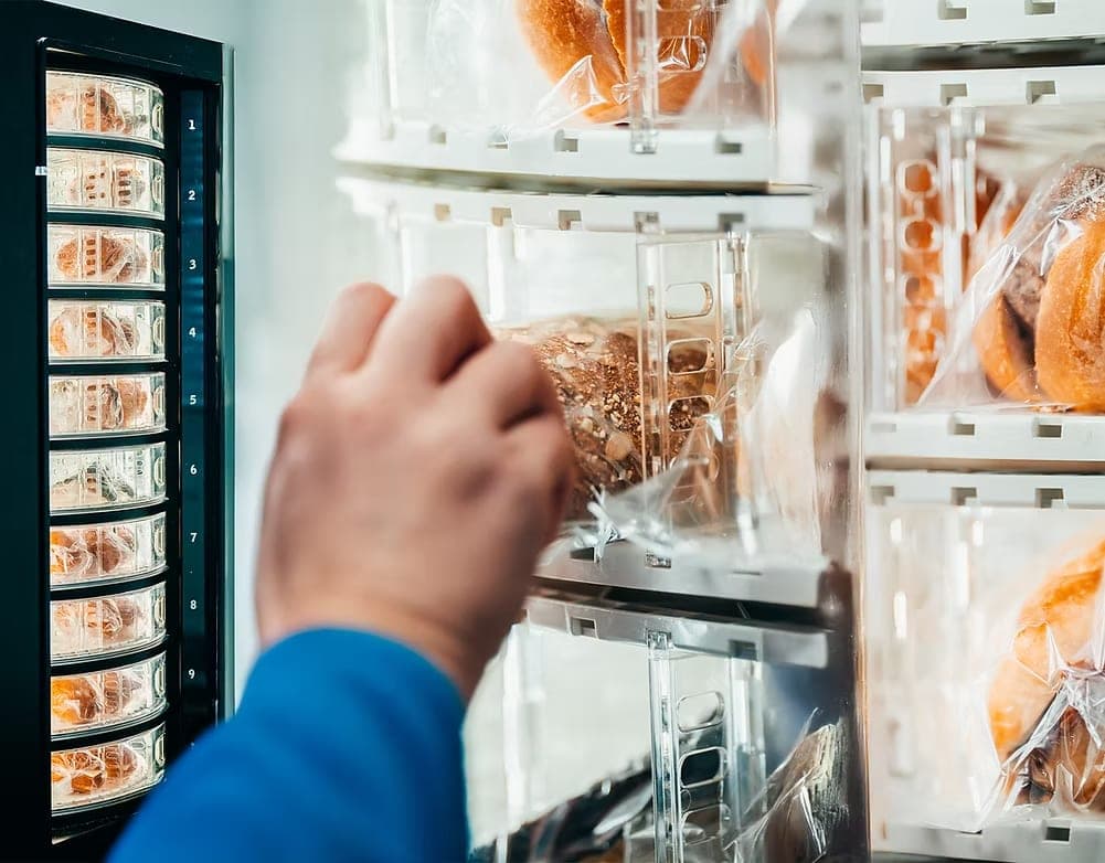Leckeria Brötchenautomat im Betrieb
